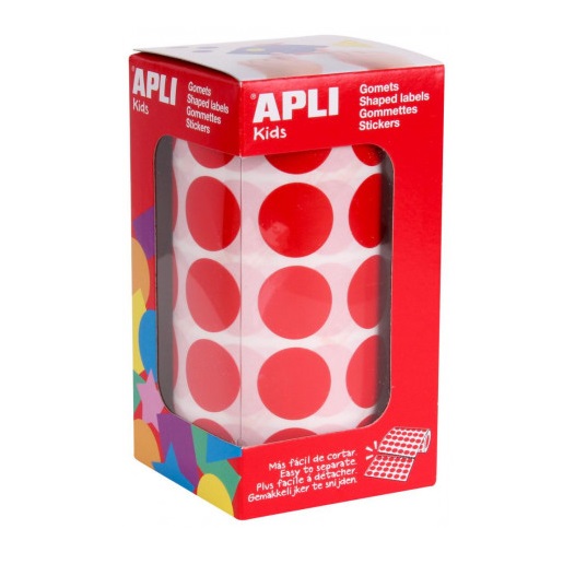 ROLLO GOMETS CIRCULOS ROJO 15mm    Ref. 04857