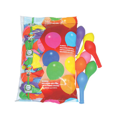 BOLSA de 100 GLOBOS de LATEX BIODEGRADABLE COLORES SURTIDOS Ref. 16222