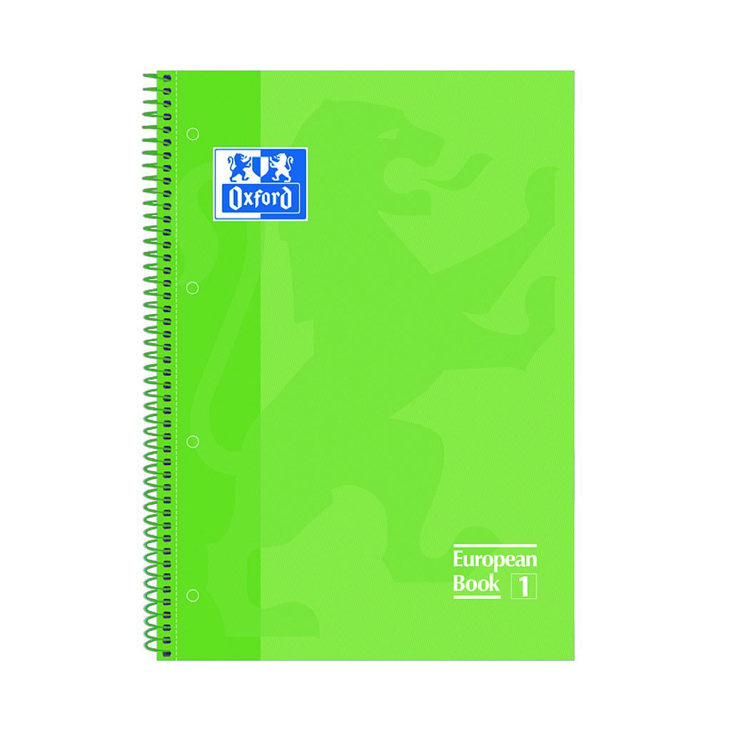 BLOC EUROPEANBOOK 1 TAPA EXTRADURA A4 + CUADRICULA 5X5 80 HOJAS COLOR VERDE Ref. 100430199