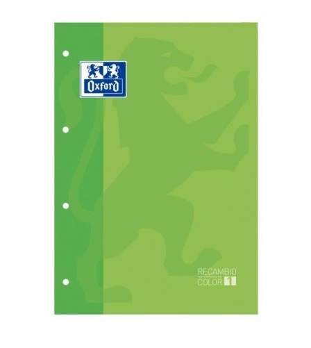 RECAMBIO 90gr 80 HOJAS A4+ 4A CUADRICULA 5X5 VERDE Ref. 400123674