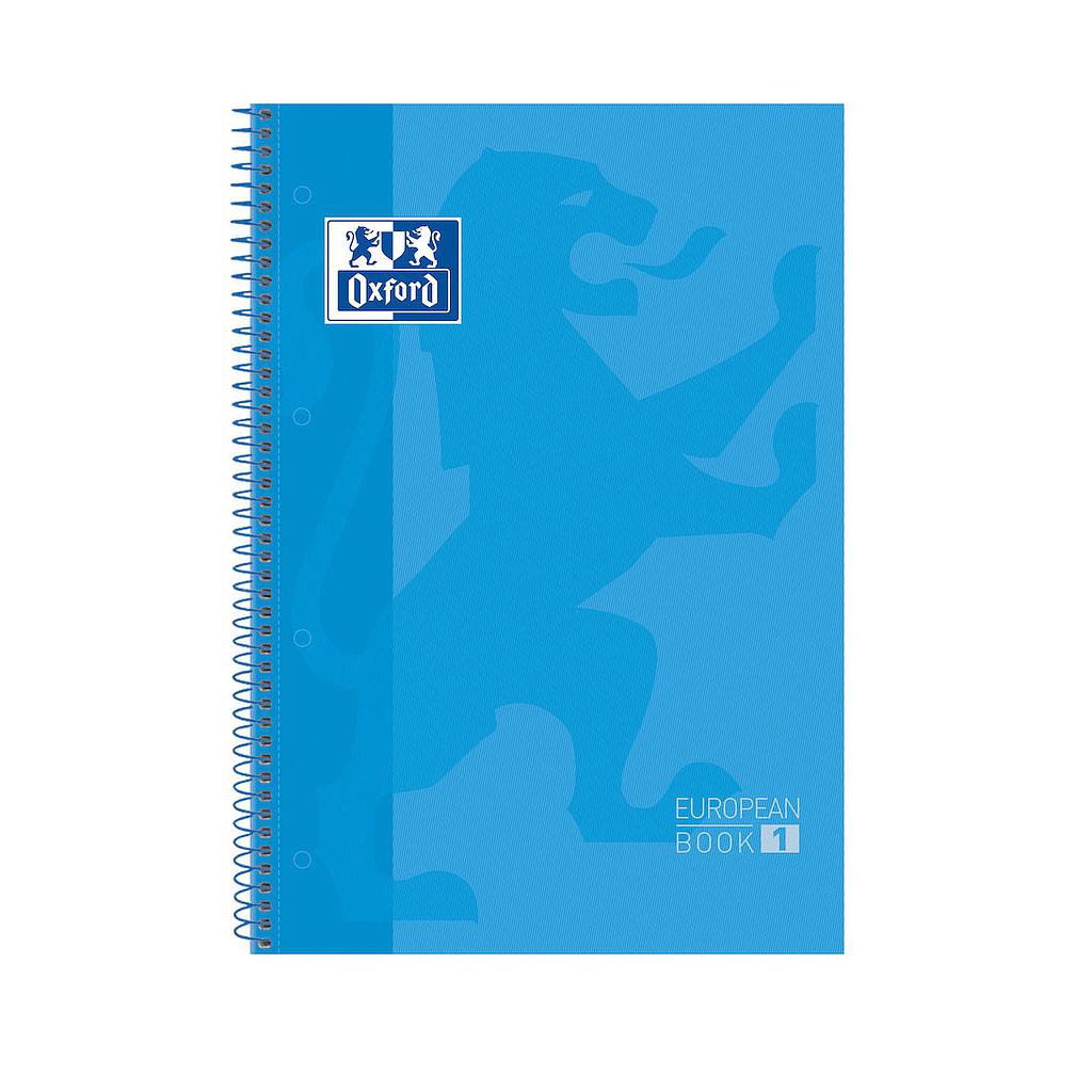 BLOC EUROPEANBOOK 1 TAPA EXTRADURA A4 + CUADRICULA 5X5 80 HOJAS COLOR TURQUESA OXFORD Ref. 400028276