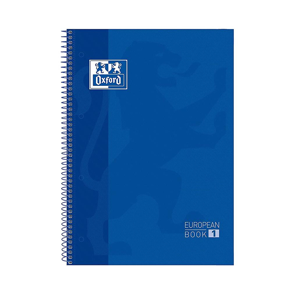 BLOC EUROPEANBOOK 1 TAPA EXTRADURA A4+ CUADRICULA 5X5 80 HOJAS COLOR AZUL OXFORD Ref. 100430197