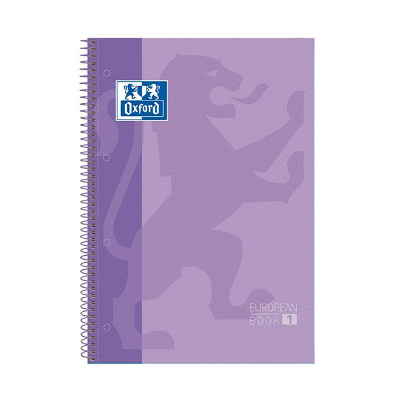 BLOC EUROPEANBOOK 1 TAPA EXTRADURA A4+ CUADRIC. 5X5 80h COLOR MALVA OXFORD R.100430201