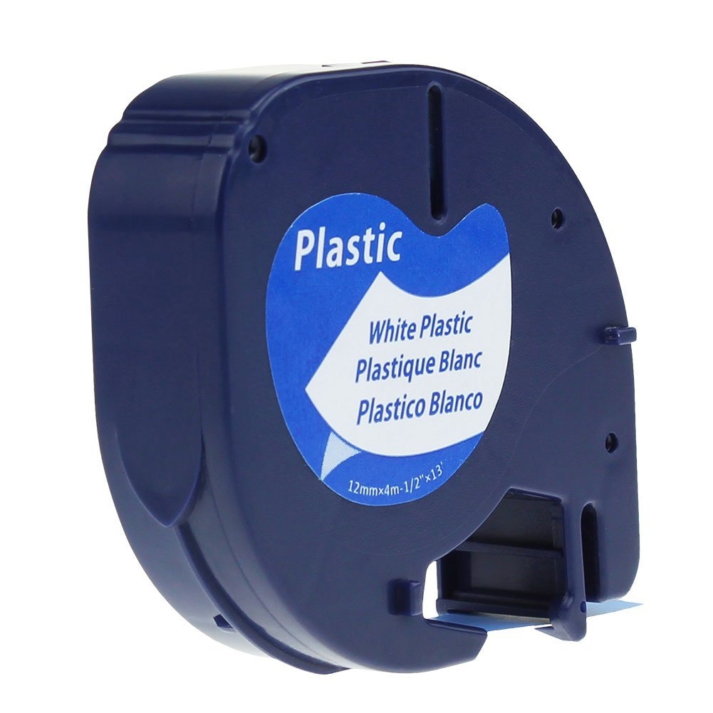 CINTA PLASTICO LETRATAG 12mmx4m BCO/NEGRO Ref. 91201 / S0721660