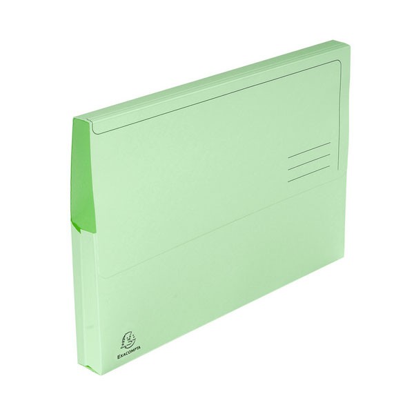 PACK de 10 SUBCARPETAS CON BOLSA EXACOMPTA 220GR 24X32cm COLOR VERDE Ref. 47973E*