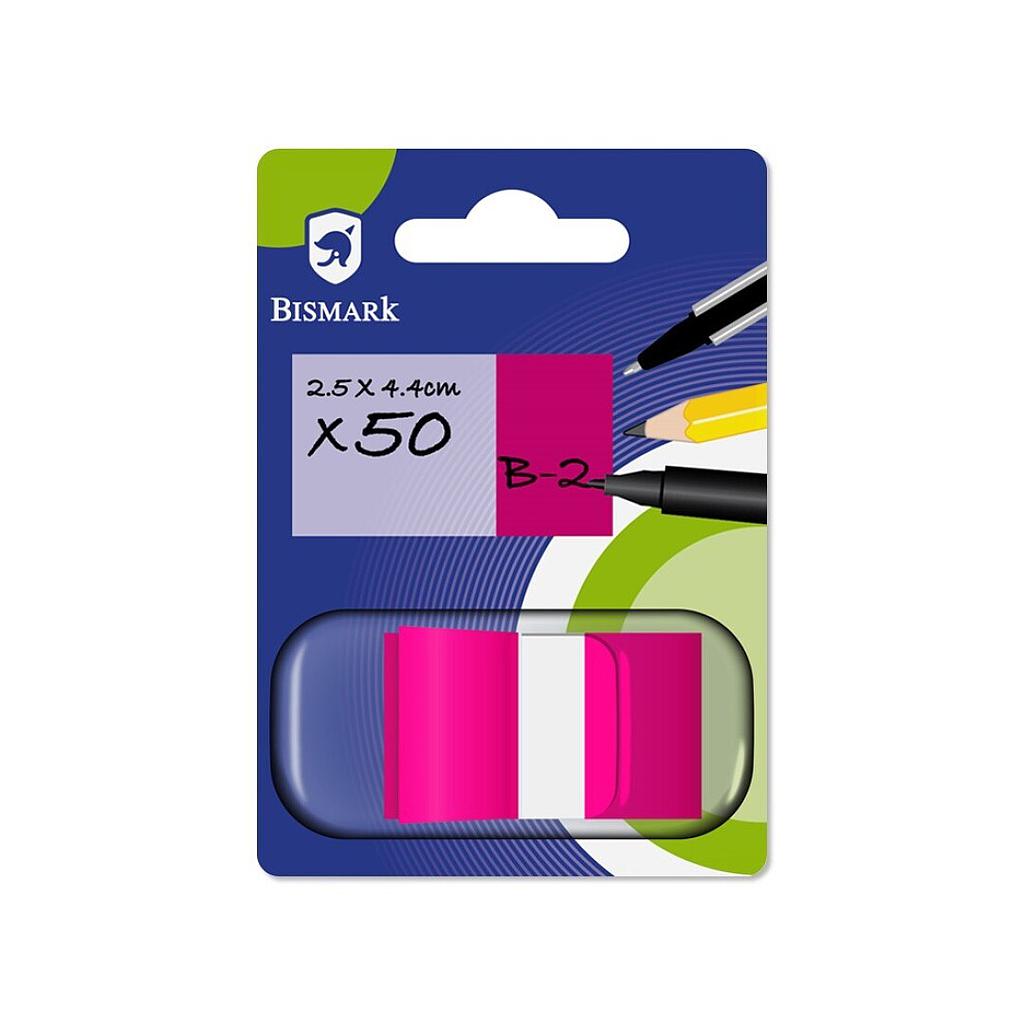 BLISTER 50 BANDERITAS MARCAPAGINAS 25x43mm COLOR ROSA BISMARK Ref. 319465