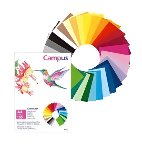 Cartulina A4 Campus – 180 g, Paquete 100 uds