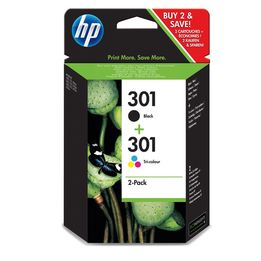 [CFHPI05215] Cartucho HP 301 – pack negro + tricolor[N9J72AE] 