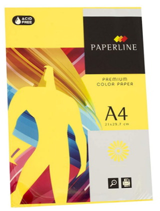 PAQUETE 500 HOJAS PAPEL A4 80g PAPERLINE AMARILLO LIMON IT210 Ref. 15648