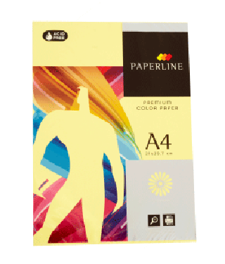 PAQUETE 500 HOJAS PAPEL A4 80g AMARILLO MEDIO PAPERLINE IT160 Ref. 15641