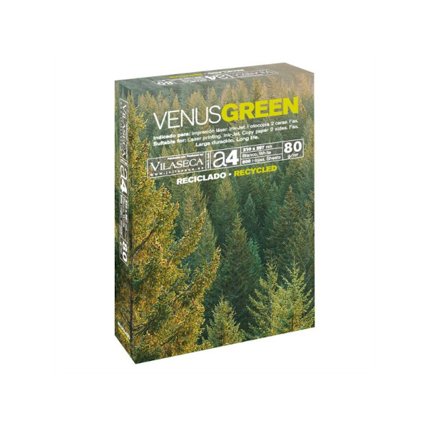 Articulación Shetland Generalmente ▷ Comprar Papel Reciclado A4 500 hojas VENUSGREEN