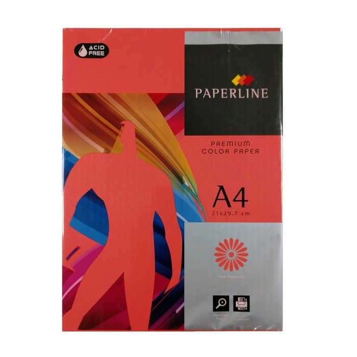 PAQUETE 100 HOJAS PAPEL A4 80gr COLOR ROJO FABRISA Ref. 15627