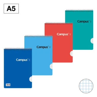 [MEDSV0097 - 060128] Bloc de notas espiral superior A5 Campus – cuadriculado, 80H, tapa básica[002329] 
