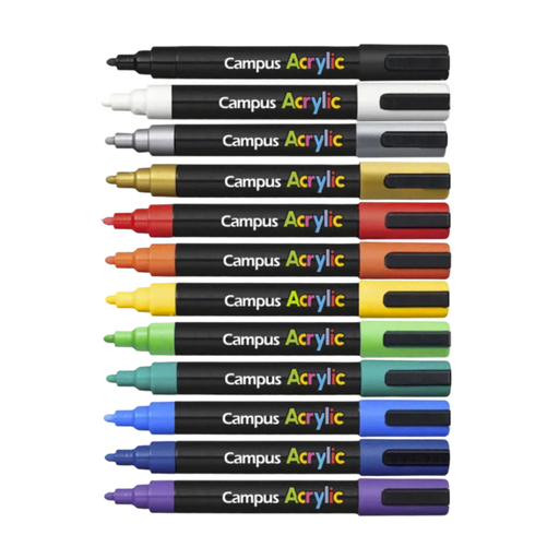 Rotuladores acrílicos punta redonda 2 mm Campus Acrylic