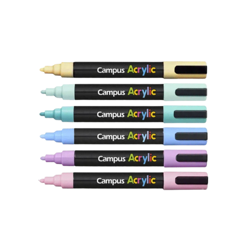 Rotuladores acrílicos punta redonda 2 mm Campus Acrylic - colores pastel
