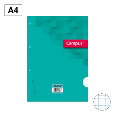 [MECAM00501] Recambio bloc A4 Campus University – cuadriculada, 100H, 4 taladros[002185] 