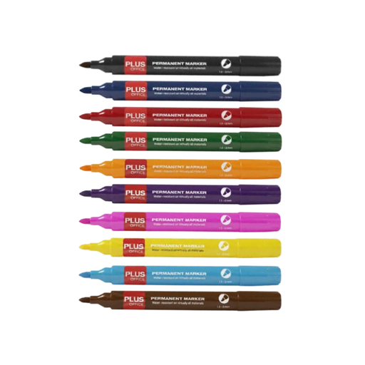 Rotulador permanente Plus office Plus Marker 3 – punta cónica, 1,5‑3 mm