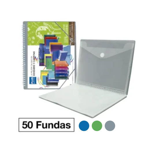 Tarifario A4 Plus Office – espiral con gomas, polipropileno, 50 fundas