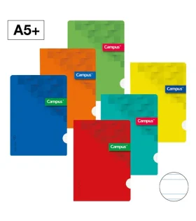 [MECAM002756] Libreta A5+ Campus – grapada, tapa polipropileno, 48 H, 90 g, doble raya 3,5 mm[002756] 