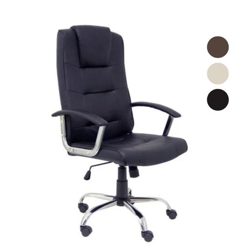 Sillón de dirección Niceday Berlin - inclinación básica, mecanismo basculante, brazos fijos, regulable en altura, similpiel