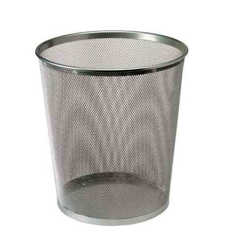 [CMVAR0014] Papelera de rejilla metálica – 18 L, plata[313296] 