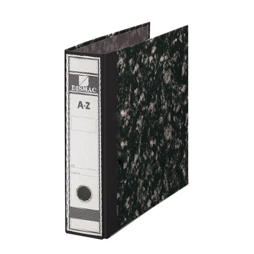 Archivador A-Z jaspeado Dismac – 75 mm, 2 anillas, negro