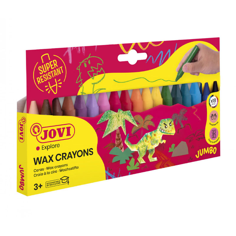 CAJA 18 CERAS COLORES SURTIDOS JOVICOLOR R.980/18