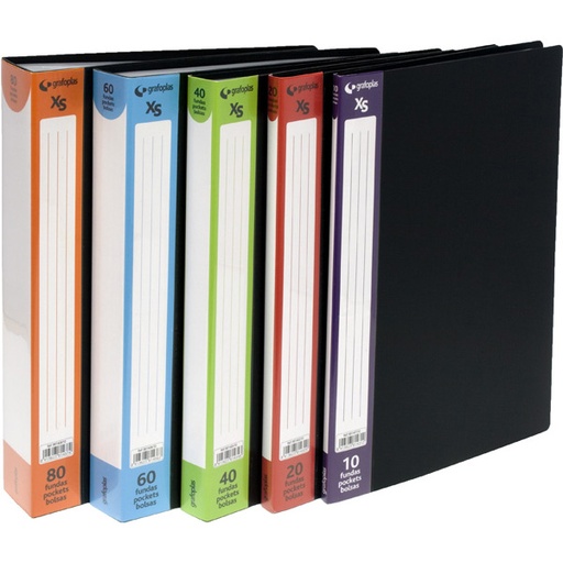 Tarifario A4 con fundas y lomo personalizable Negro XS Ref. 98140210 / 98140410