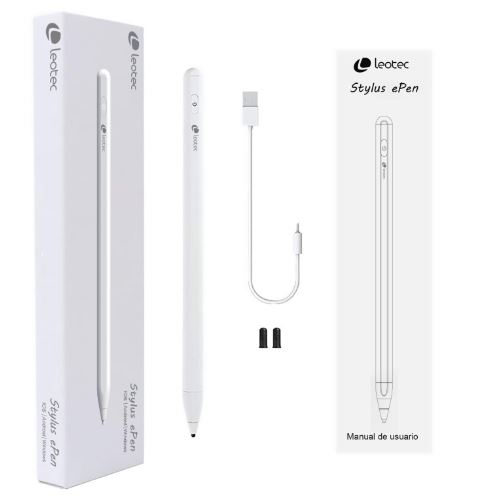 [LESTP04W] Leotec Stylus ePen Plus – Lápiz Digital Universal para Pantalla Táctil, Compatible Android/iOS/Windows