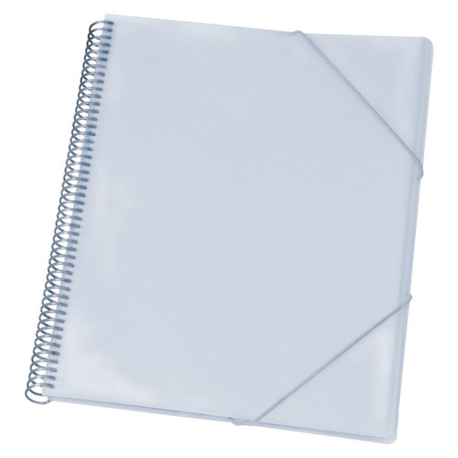 [ARDQA0042] Tarifario A4 Maxiplás – espiral con gomas, 20 fundas, transparente[39832000] 