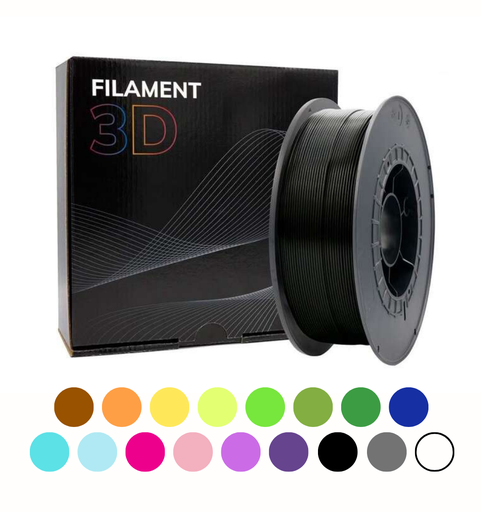 Filamento 3D PLA - 1,75 mm de diámetro bobina 1 kg - Colores surtidos