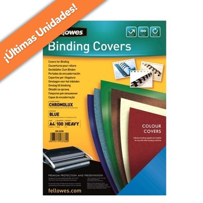 Fellowes 5378203. Pack de 100 portadas Chromolux azul A4 250 grs-