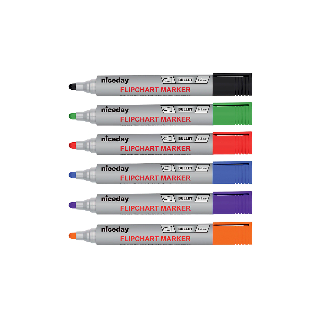 Pack de 6 rotuladores Flipchart 1-3mm colores surtidos NCD Ref. 1644422-