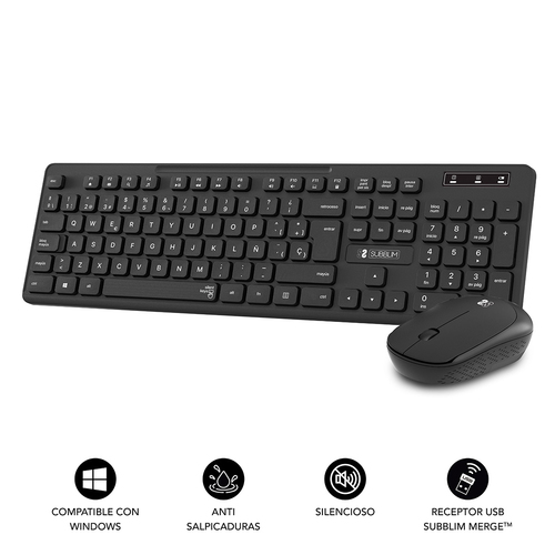 [SUBKBC-CSSW10] Teclado + ratón inalámbricos Subblim Business Slim[SUBKBC-CSSW10] 