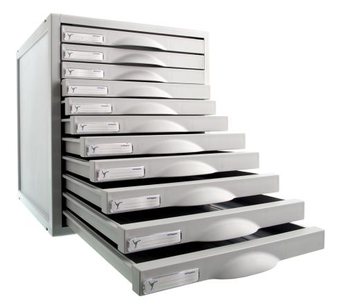 MODULO de 11 cajones Archivo 2000 Archisystem gris 31,6 (a) x 35,6 (p) x 36,2 (h) cm Ref. 8211C GS