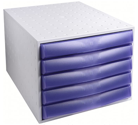 MODULO de 5 cajones Exacompta Gris/viol 38,7 (a) x 28,4 (p) x 21,8 (h) cm 5 cajones Ref. 222087D