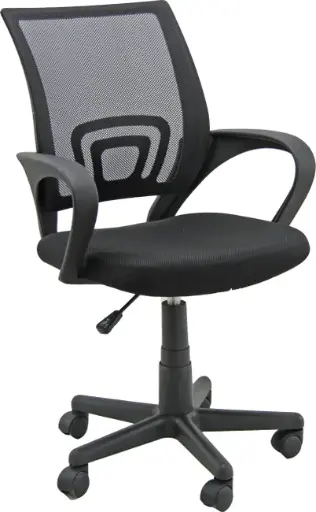 [CORTEGADA-NEGRA] Silla operativa Cortegada CH4 – respaldo de malla, asiento tapizado, elevación a gas, color negro