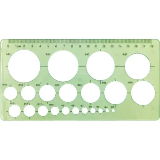 [MEDSV0659] Regla Geométrica Plantilla de Círculos - Campus College Plástico 180mm D219 R.600048
