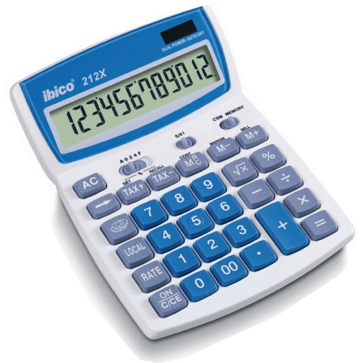 [CCIBP0003] Calculadora de sobremesa financiera Ibico 212X – 12 dígitos[IB410086] 