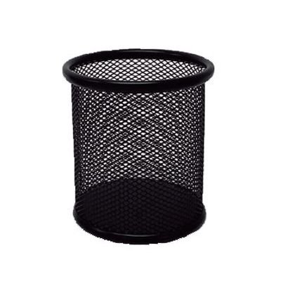 [CMARC0091 - 050067] Cubilete Lapicero Poessa – Metálico de Rejilla, Color Negro, 8×10 cm[317381] 