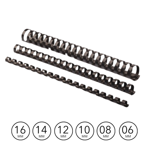 Canutillos de Encuadernación Fellowes - Color Negro, Múltiples Medidas