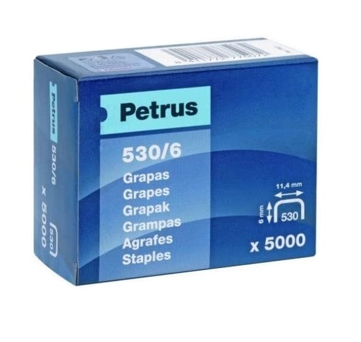 [FEESD0014] Grapas Petrus 530/6 – Caja de 5.000 Unidades, Ref. 77507