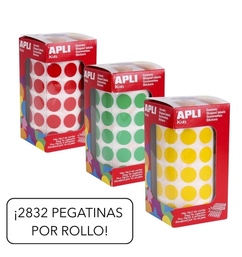 Rollo de gomets – redondos, 15 mm