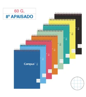 [MEDSV0092] Bloc espiral octavo apaisado Campus university – 80 H, 60 g, cuadrícula 4 mm[001137] 