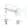 SOPORTE MONITOR MESA GIRA INCLI 1 BRAZO 17-32" NEGRO TOOQ